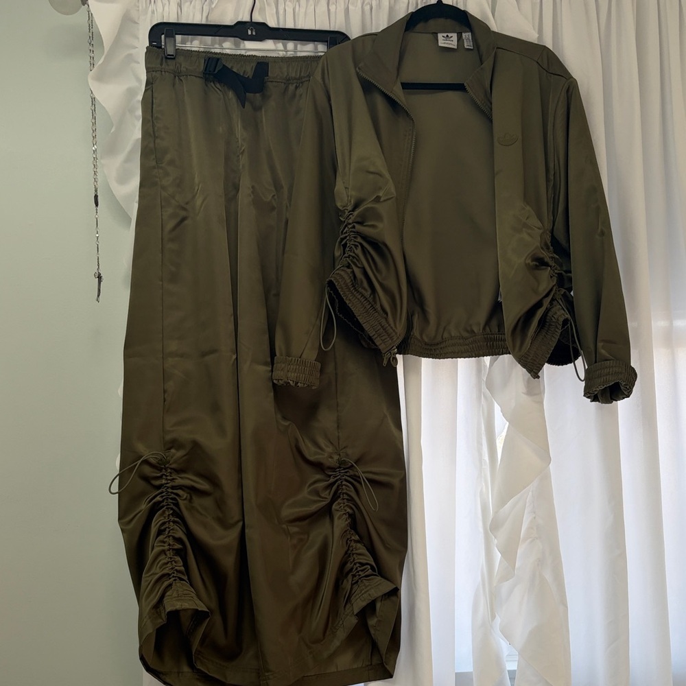 Satin Adidas set Jacket medium pants small